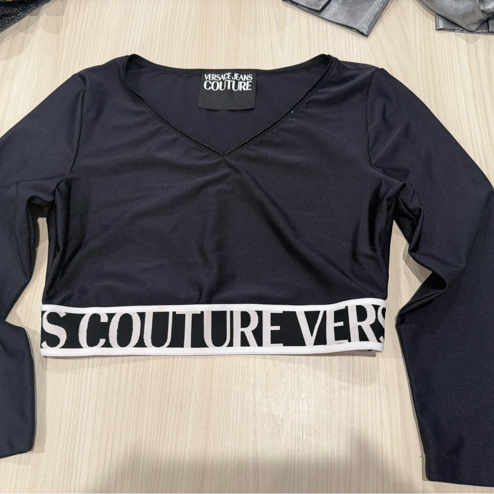 Versace Jeans Collection Black Crop Top